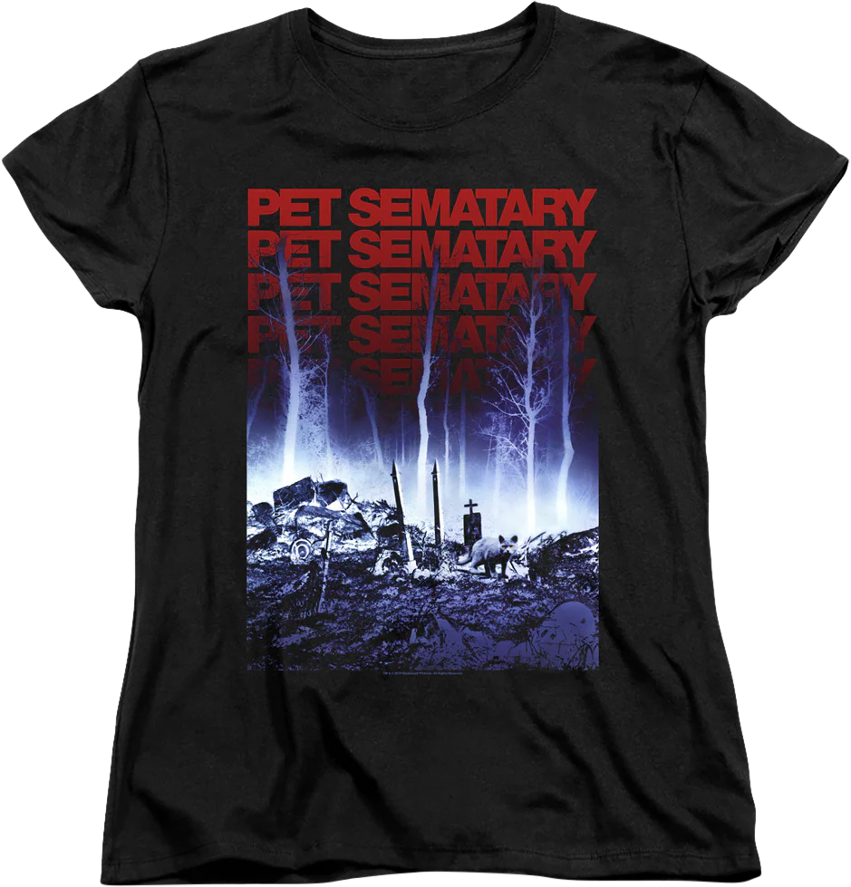 Womens Repeating Logo Pet Sematary Shirt