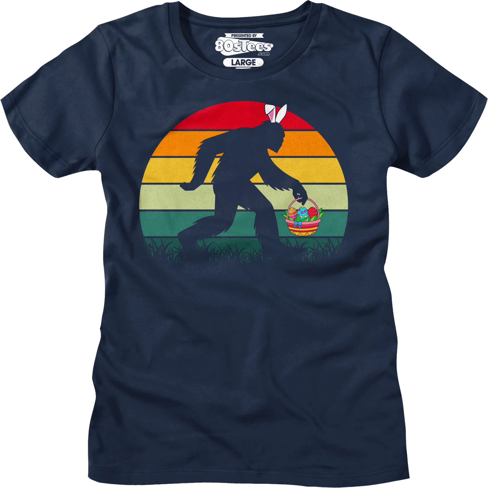 Womens Retro Easter Bigfoot Shirt - Image 3