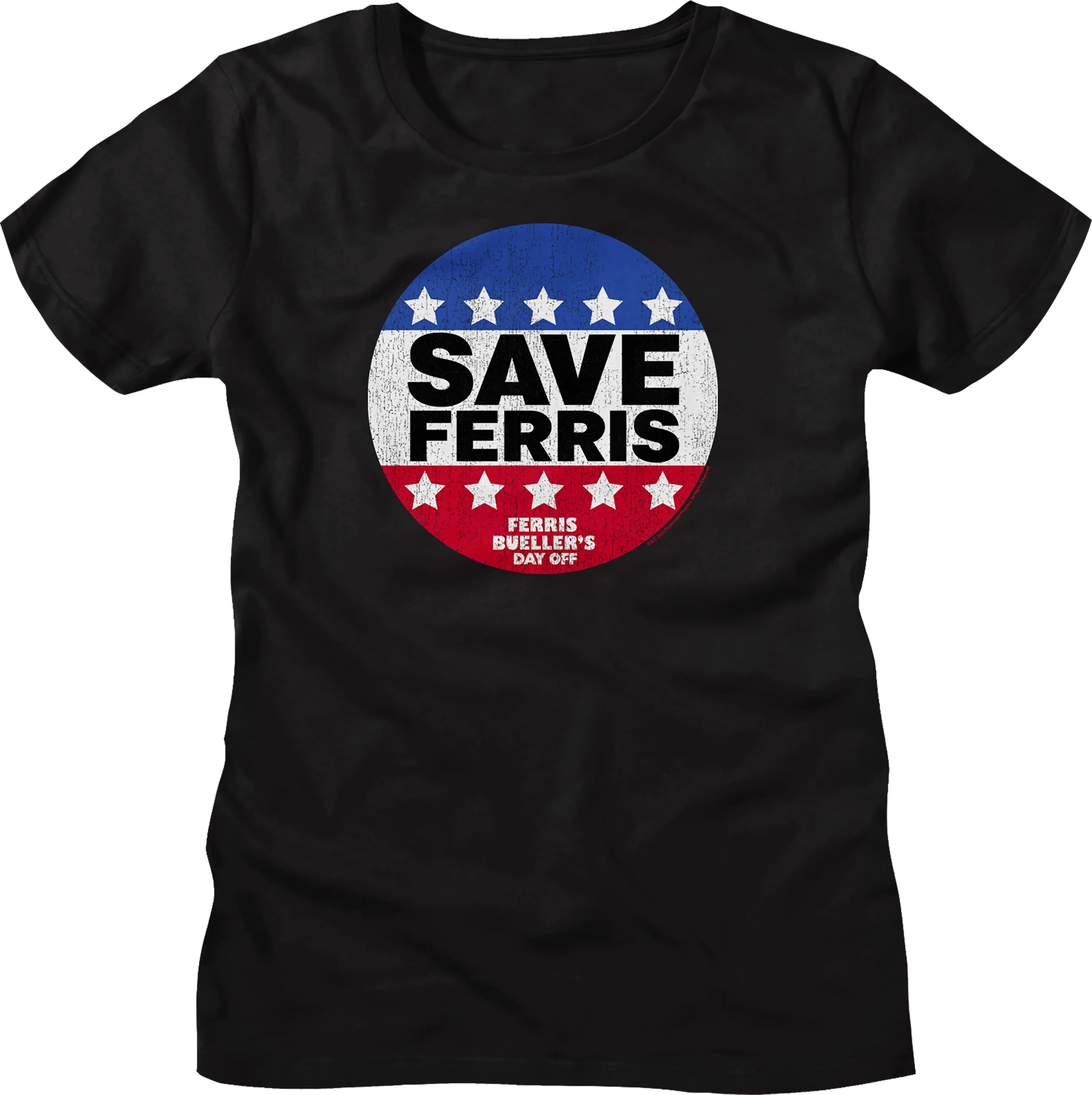 Womens Save Ferris Campaign Button Ferris Bueller's Day Off Shirt