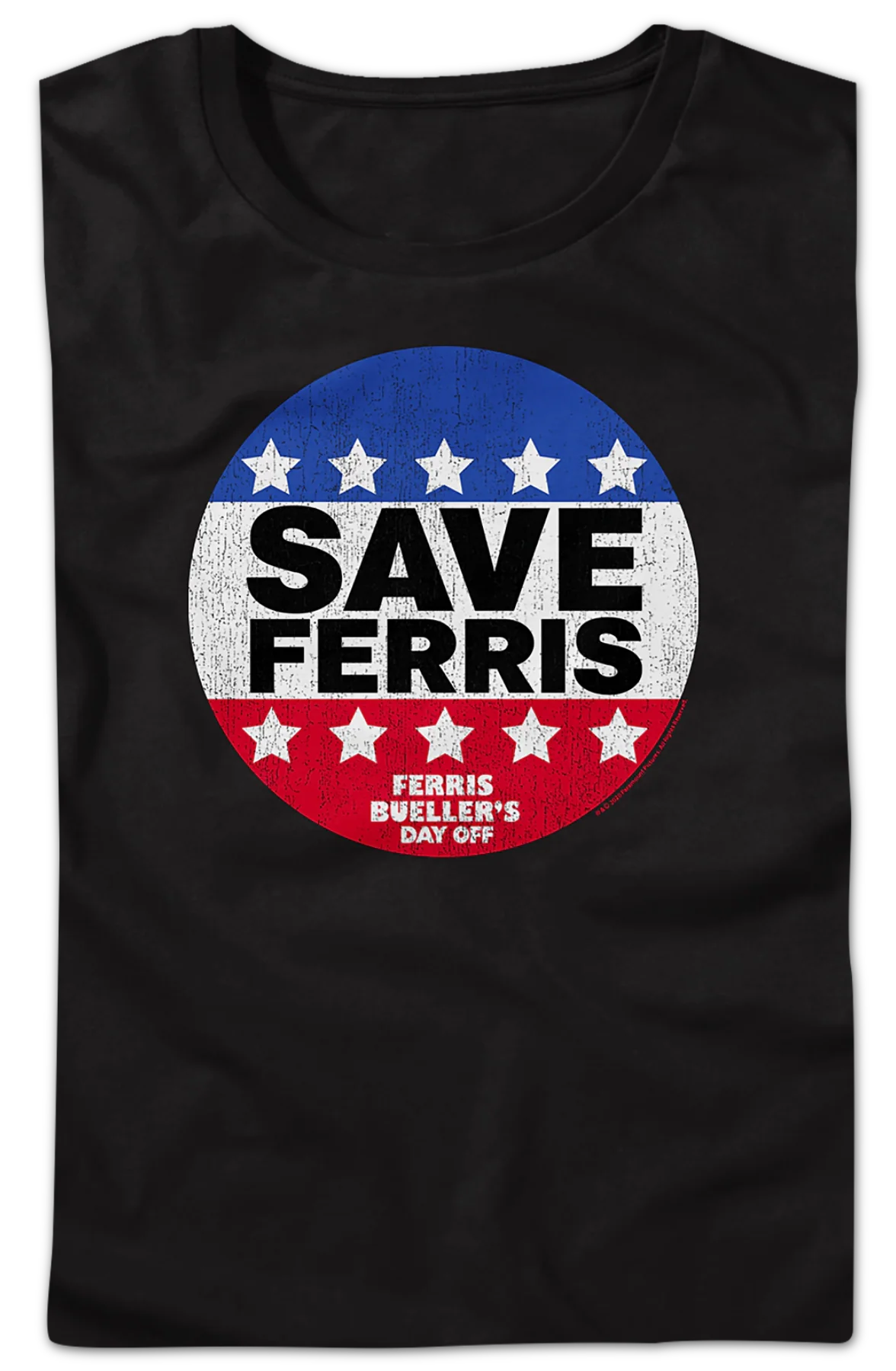 Womens Save Ferris Campaign Button Ferris Bueller's Day Off Shirt - Image 2