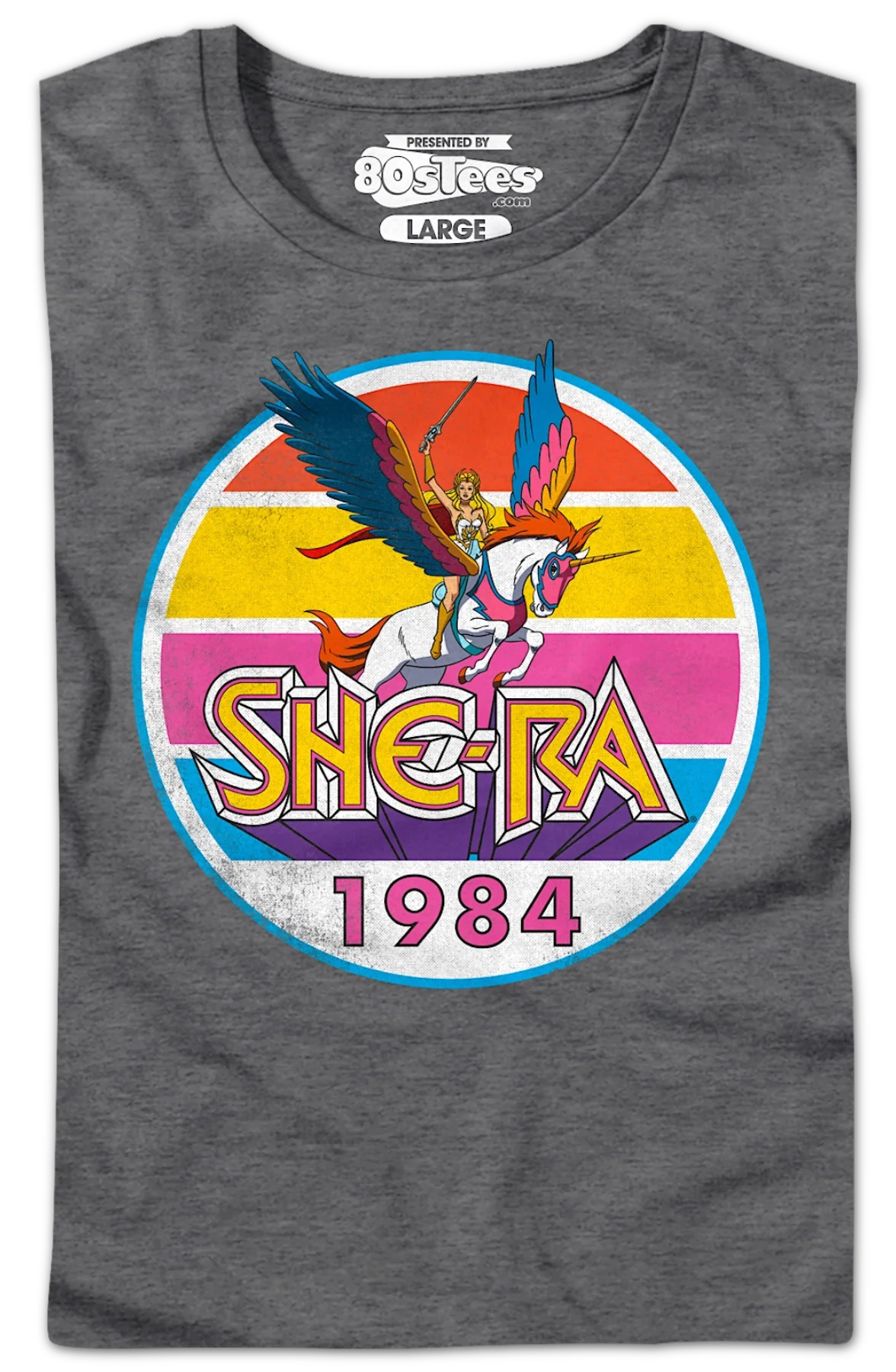 Womens She-Ra Vintage 1984 Stripes Masters of the Universe Shirt - Image 2
