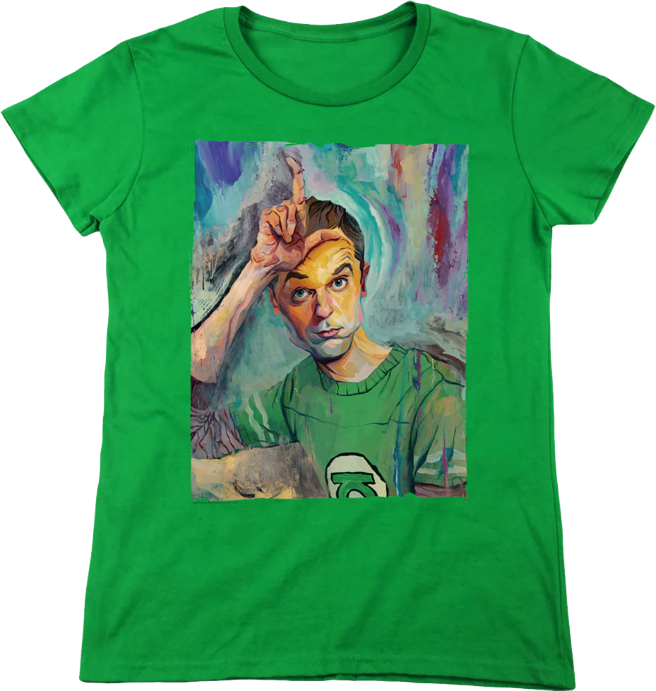 Womens Sheldon Painting Big Bang Theory Shirt - Image 2