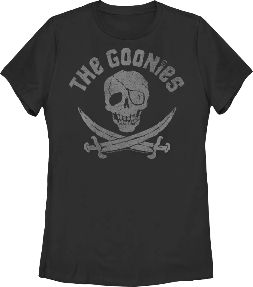 Womens Skull And Cross Swords Logo Goonies Shirt
