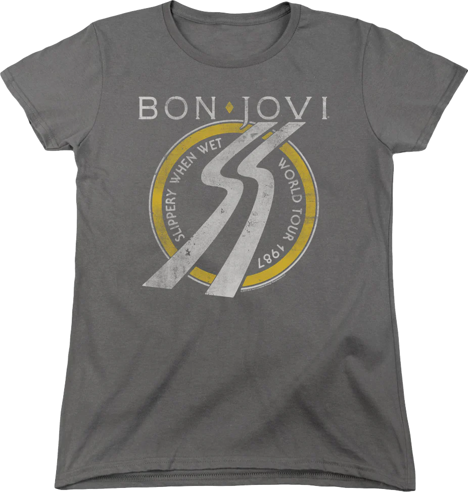 Womens Slippery When Wet Bon Jovi Shirt