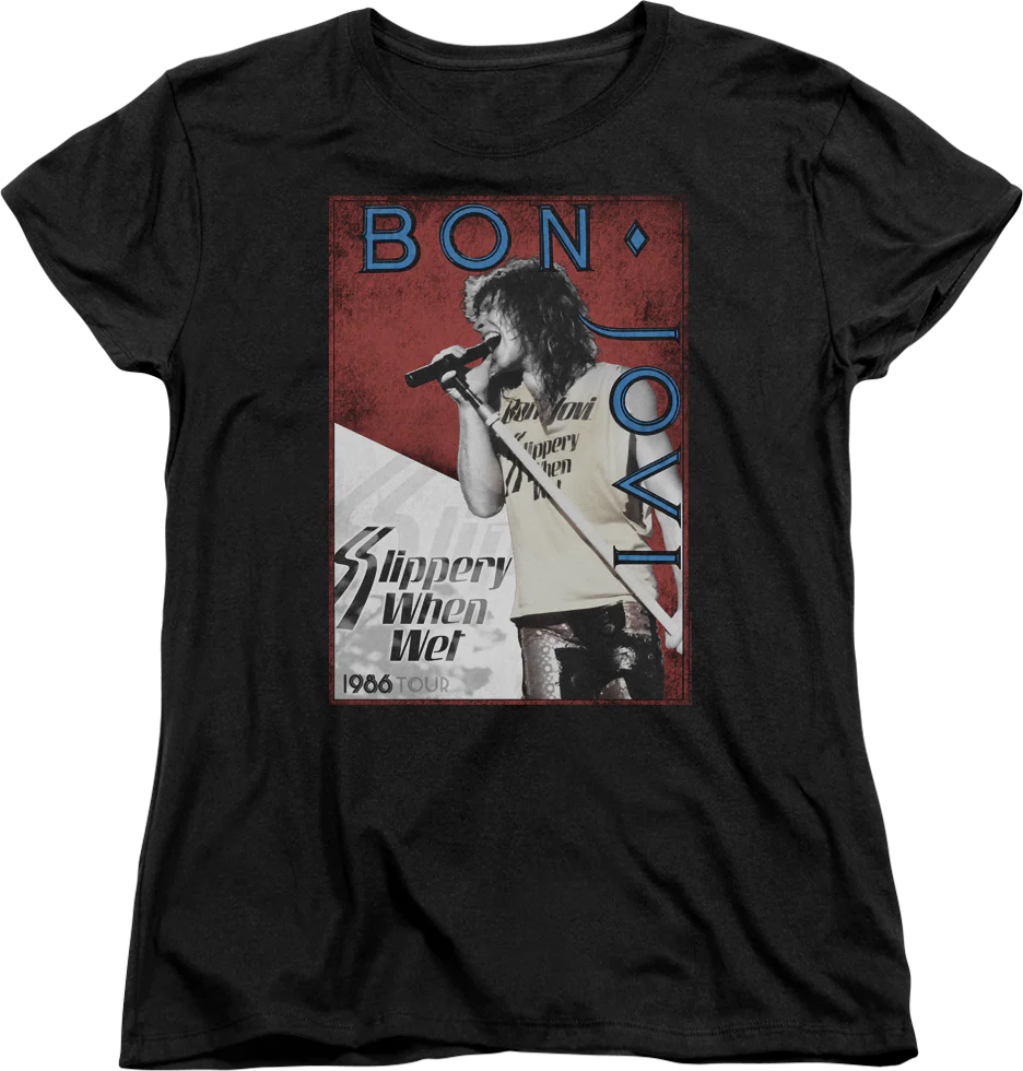 Womens Slippery When Wet Tour Bon Jovi Shirt