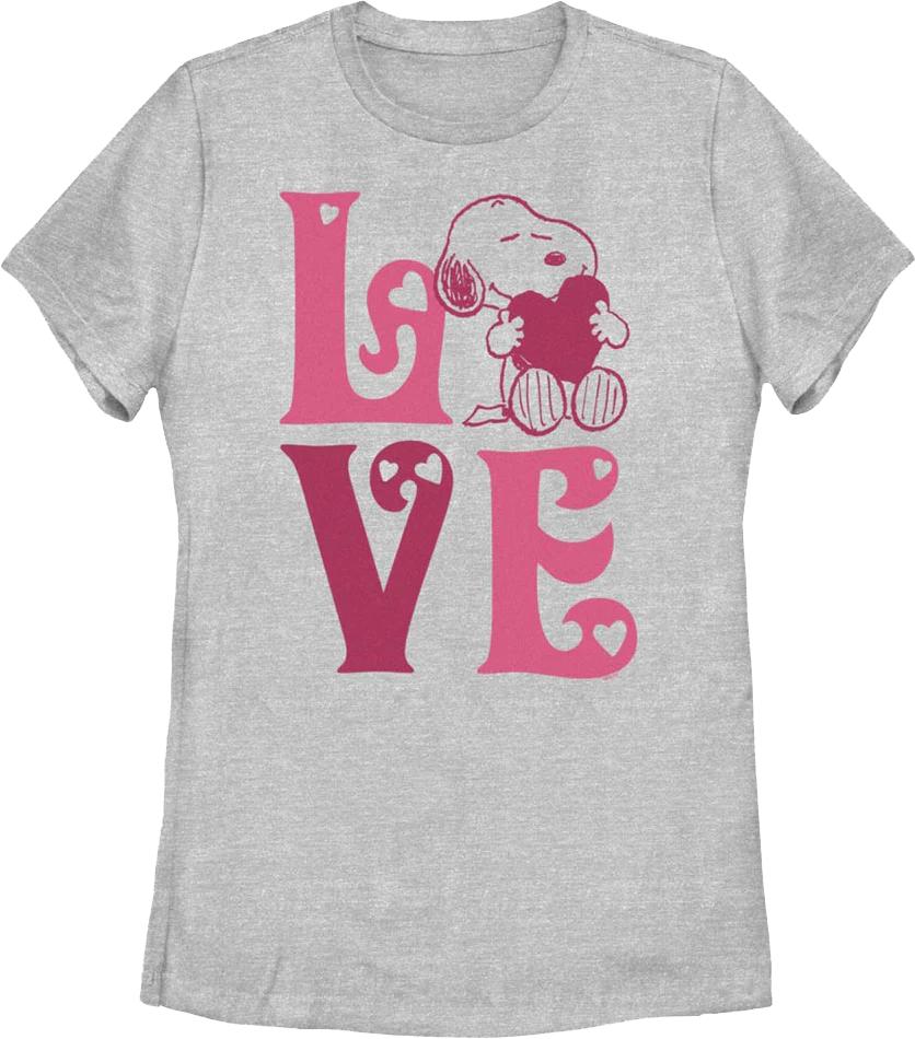 Womens Snoopy Puppy Love Peanuts Shirt