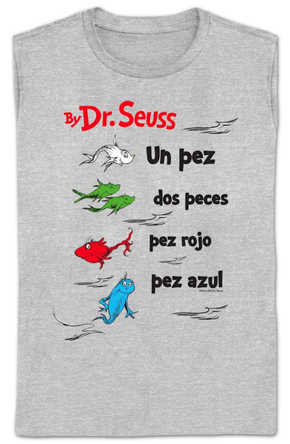 Womens Spanish One Fish, Two Fish, Red Fish, Blue Fish Dr. Seuss Shirt - Image 2