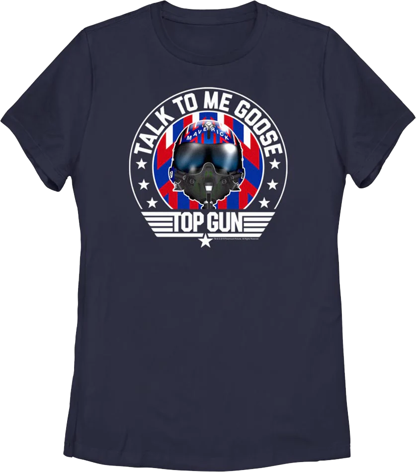Womens Talk To Me Goose Helmet Top Gun Shirt