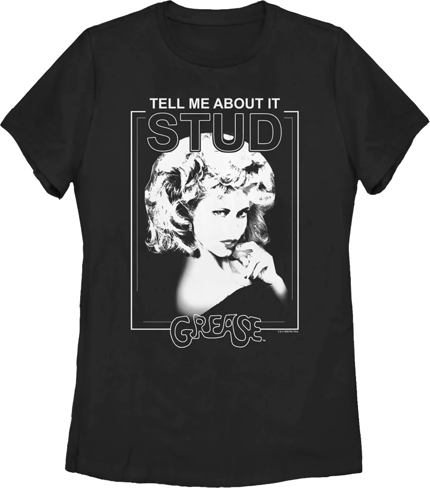 Womens Tell Me About It Stud Grease Shirt