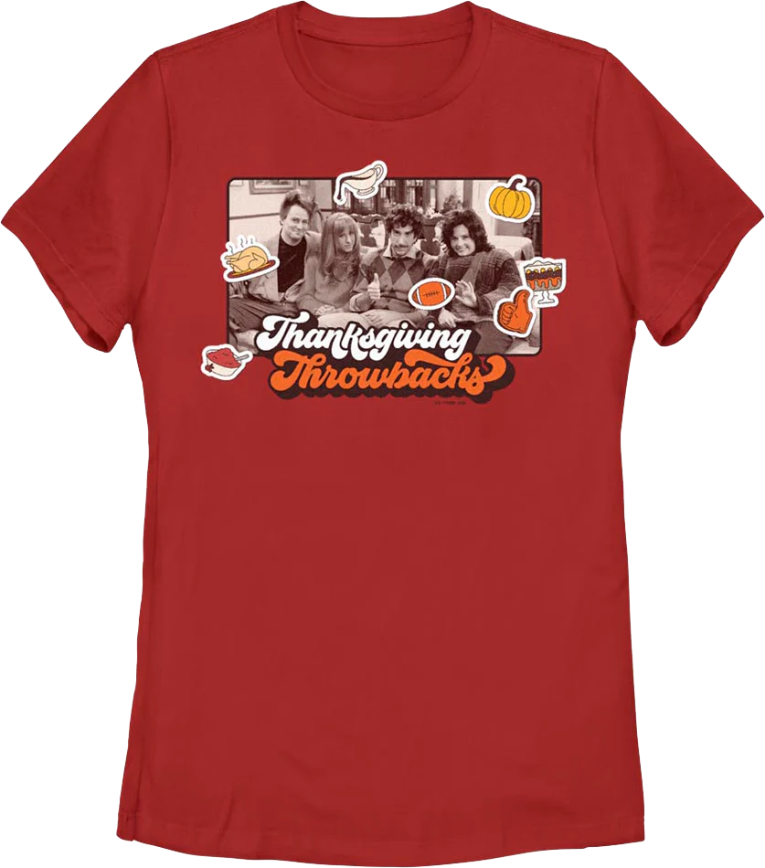 Womens Thanksgiving Throwbacks Friends Shirt