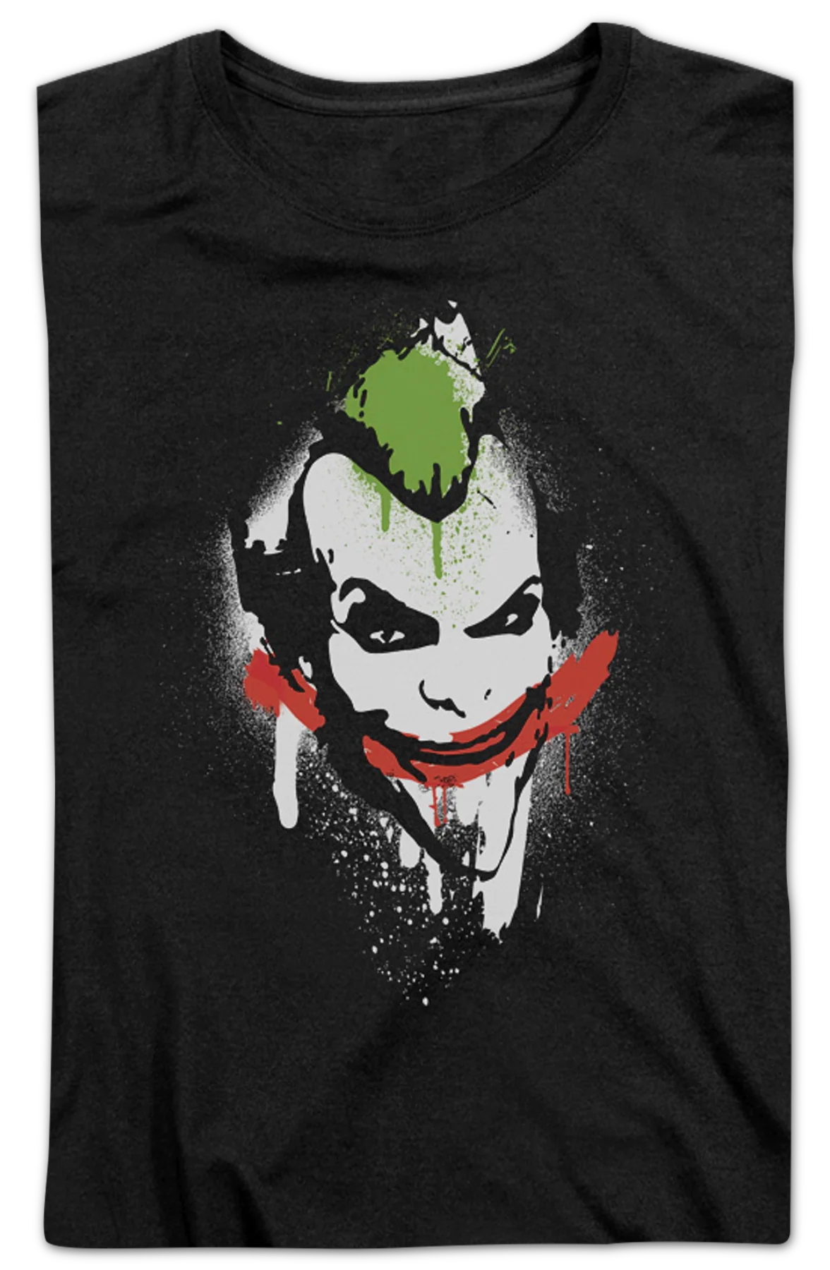 Womens The Joker Spray Painted Smile DC Comics Shirt - Image 2