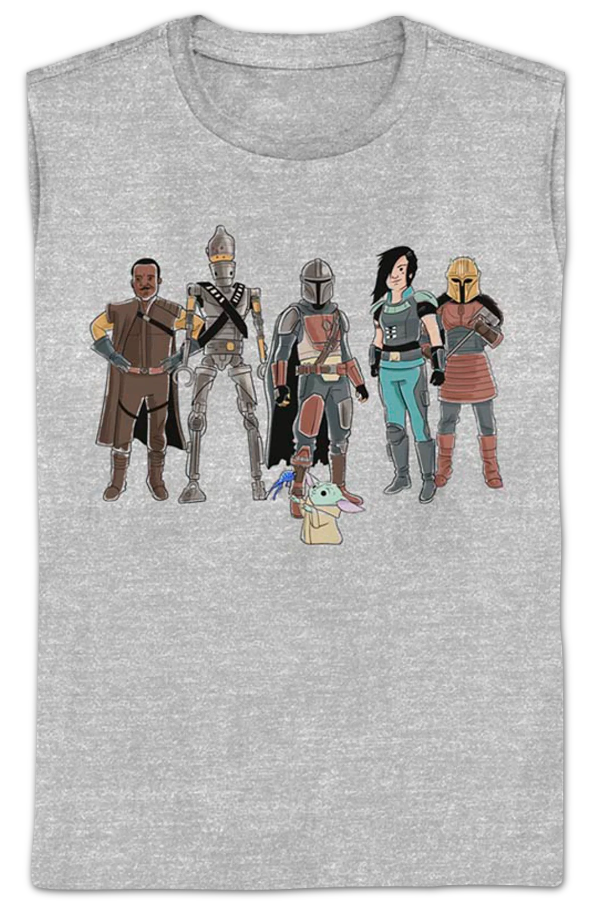 Womens The Mandalorian Character Sketches Star Wars Shirt - Image 2