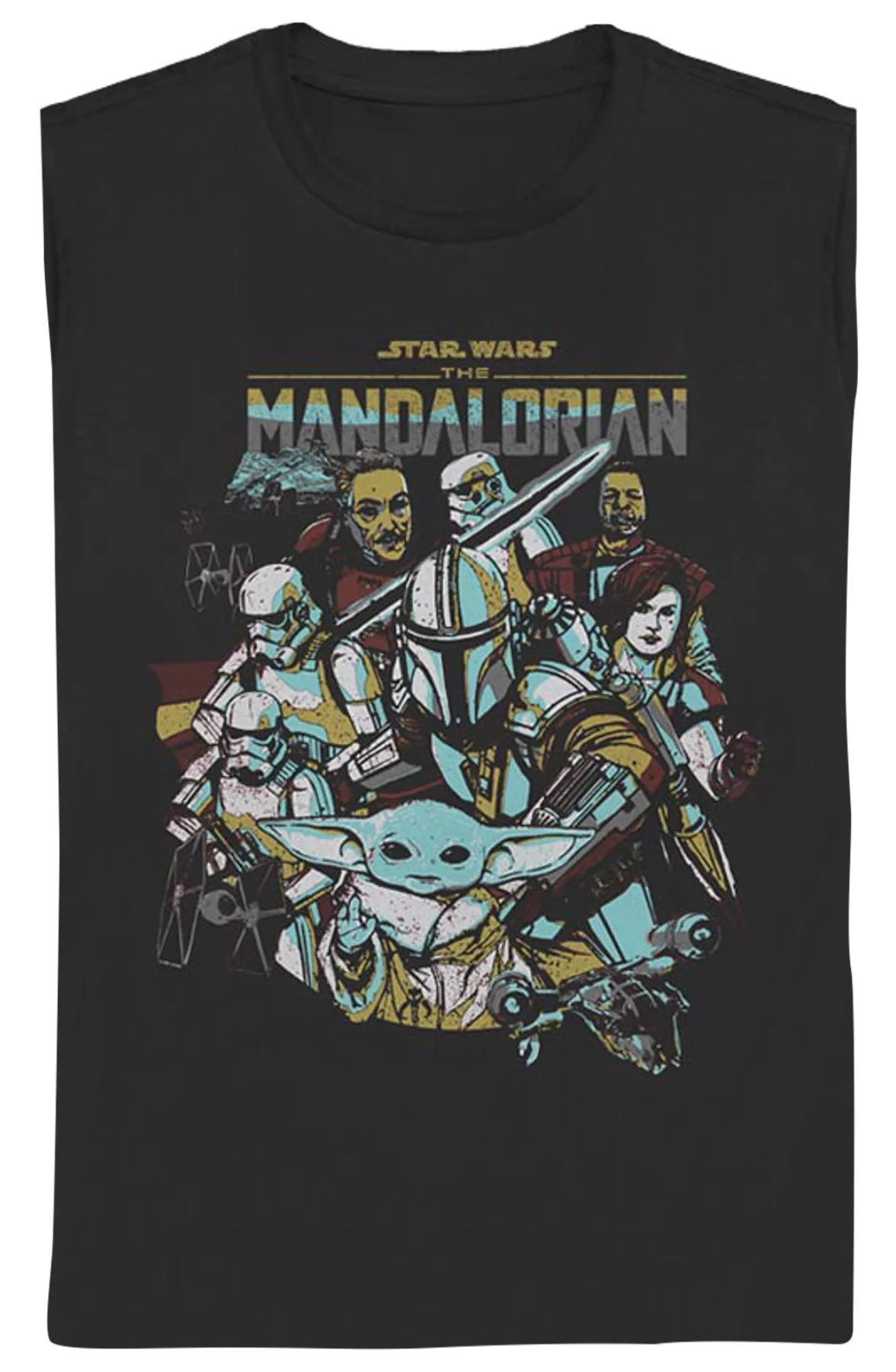 Womens The Mandalorian Collage Star Wars Shirt - Image 2