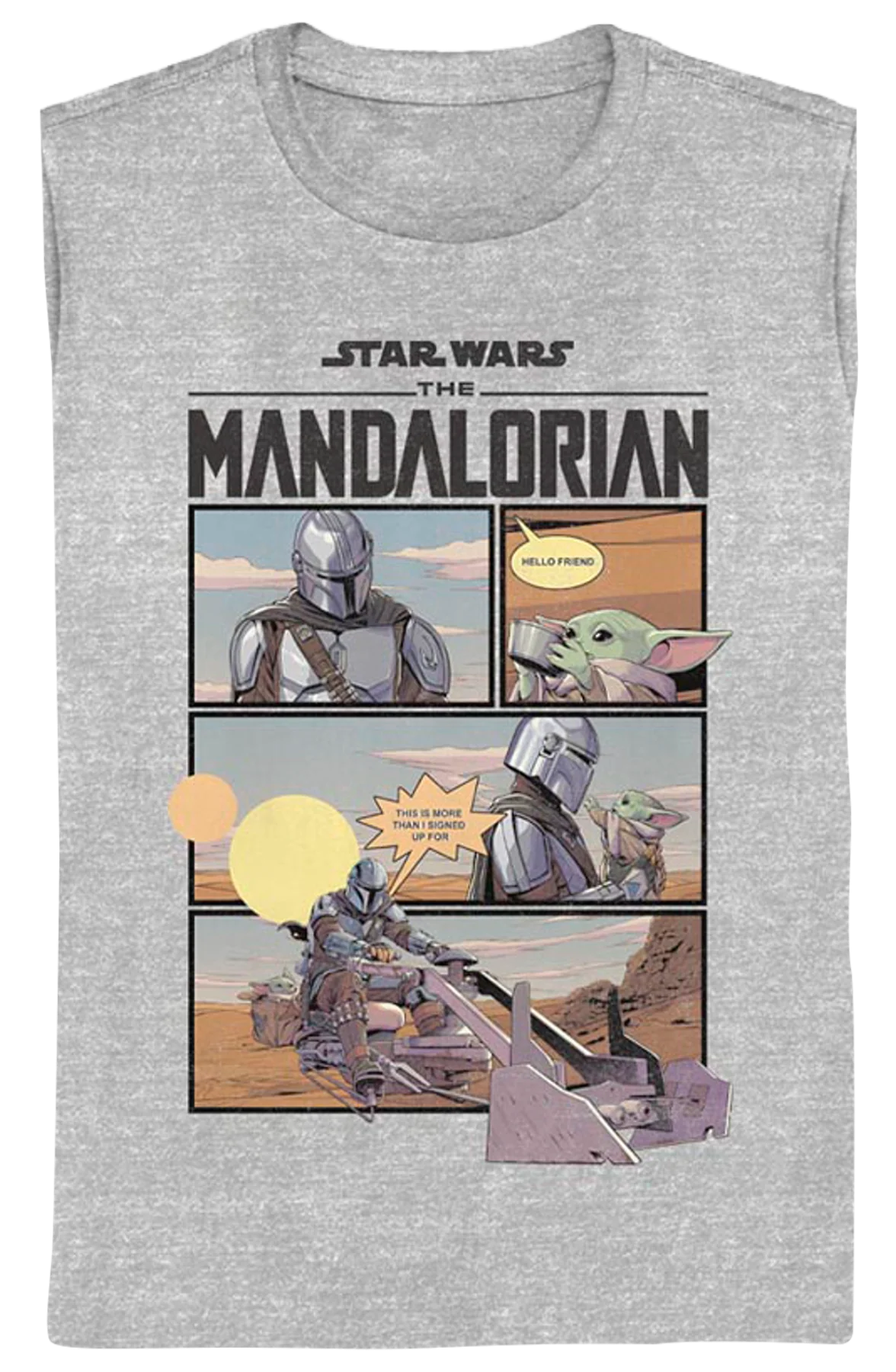 Womens The Mandalorian Comic Book Panels Star Wars Shirt - Image 2