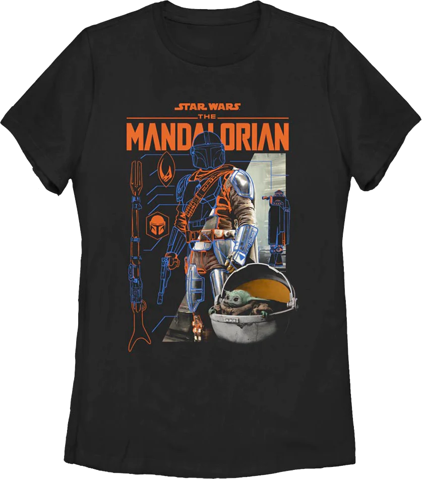 Womens The Mandalorian Outlines Star Wars Shirt
