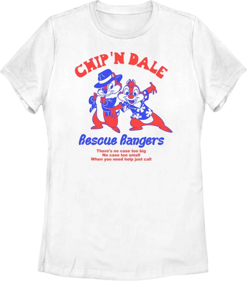 Womens There's No Case Too Big Chip 'n Dale Rescue Rangers Shirt