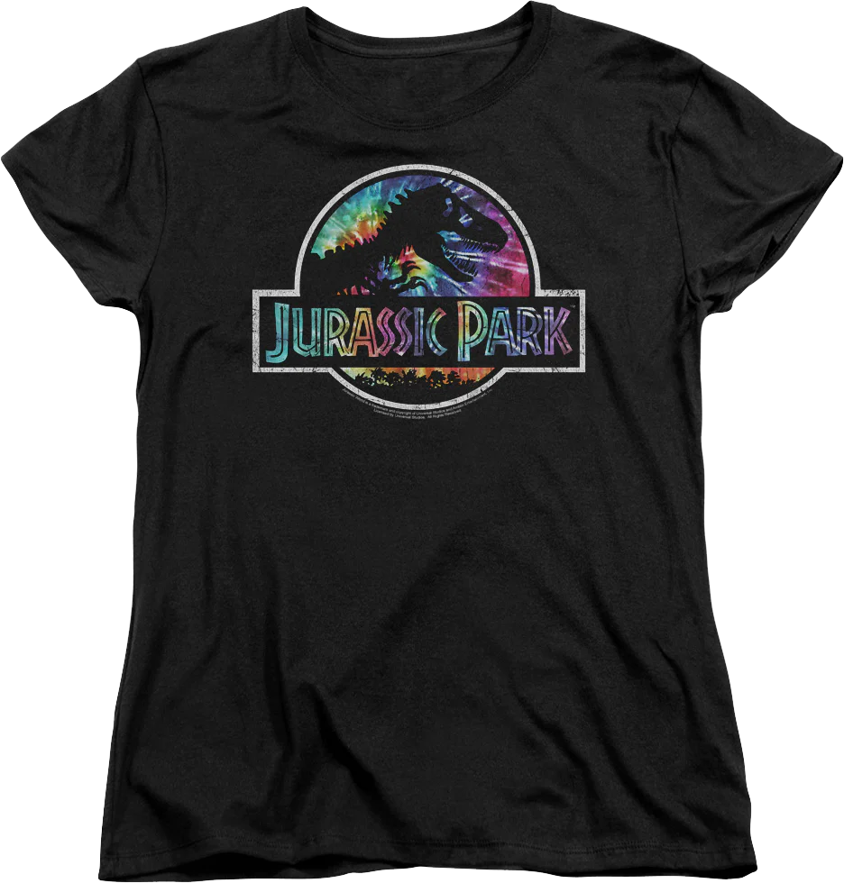 Womens Tie Dye Logo Jurassic Park Shirt
