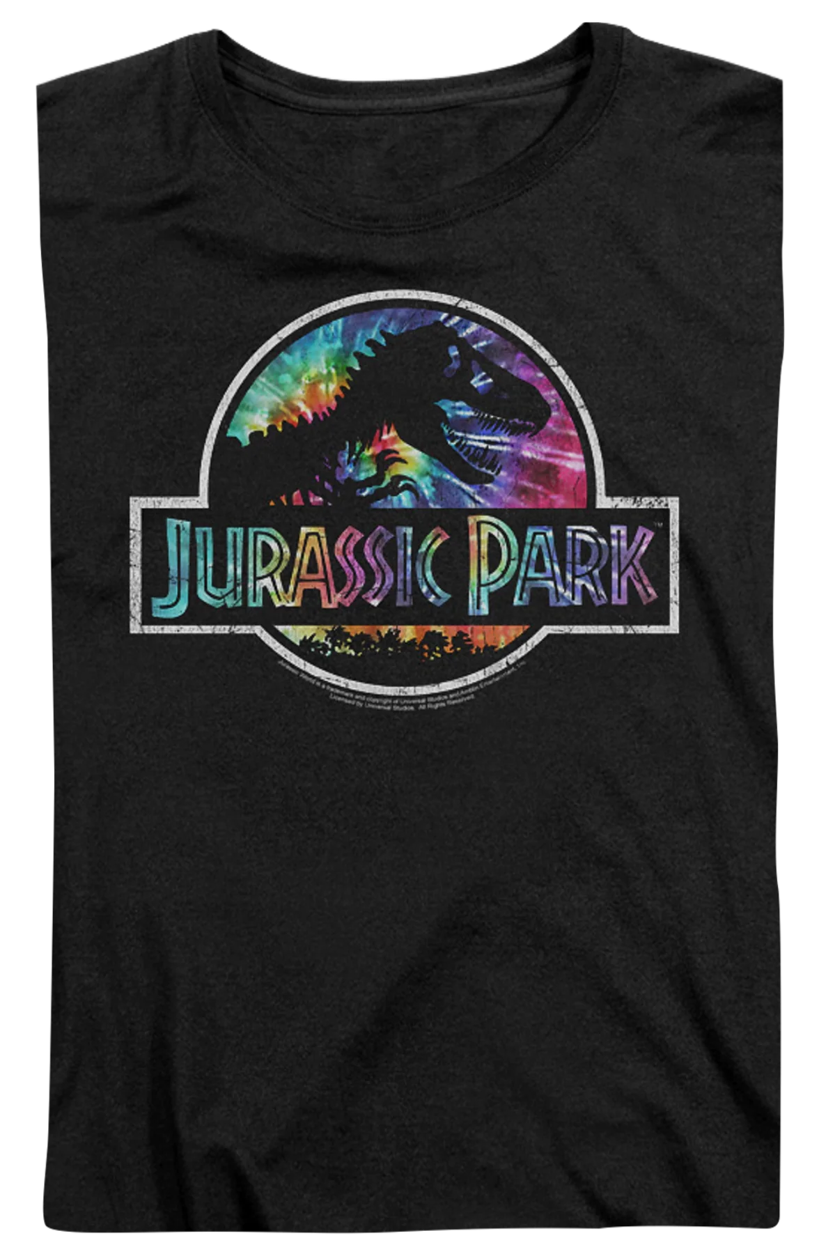 Womens Tie Dye Logo Jurassic Park Shirt - Image 2