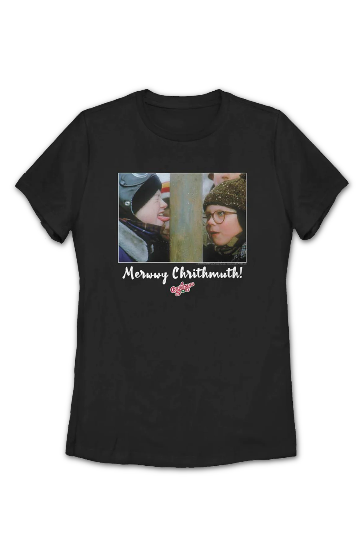 Womens Triple Dog Dare Merwwy Chrithmuth Christmas Story Shirt - Image 2