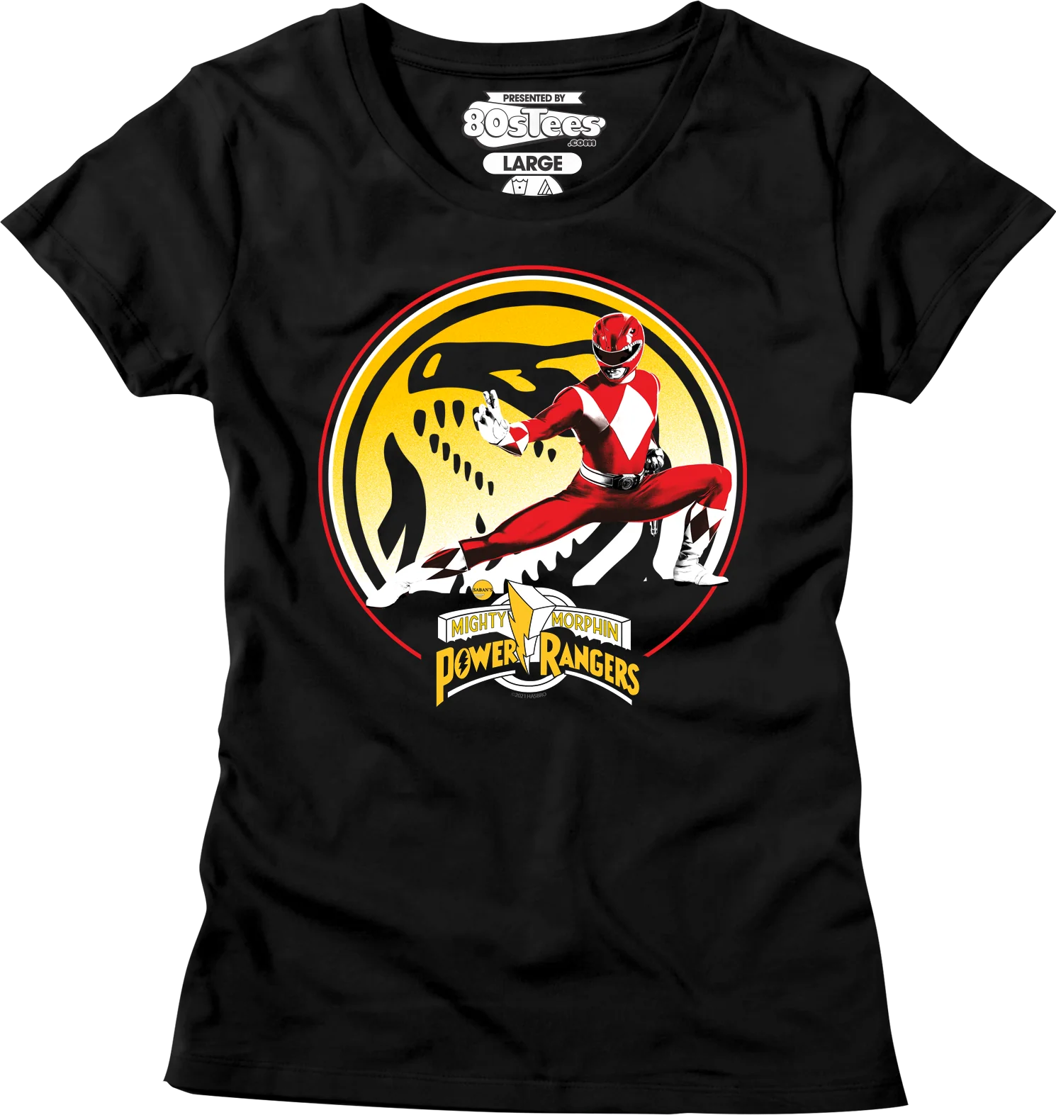 Womens Tyrannosaurus Power Coin Mighty Morphin Power Rangers Shirt