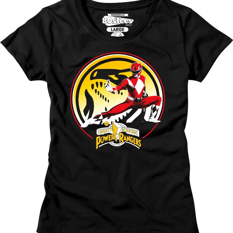 Womens Tyrannosaurus Power Coin Mighty Morphin Power Rangers Shirt - Image 2