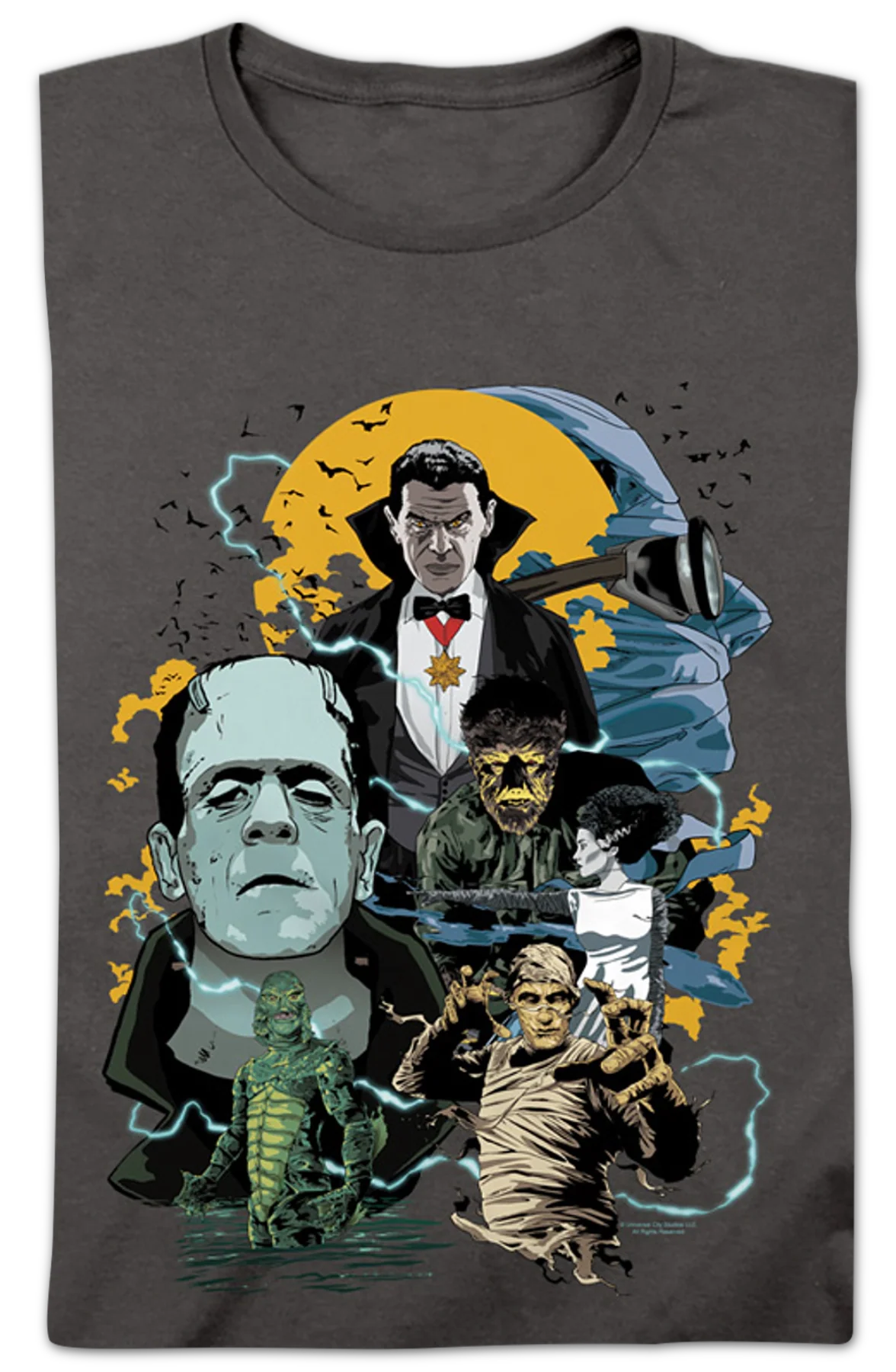 Womens Universal Monsters Collage Shirt - Image 2