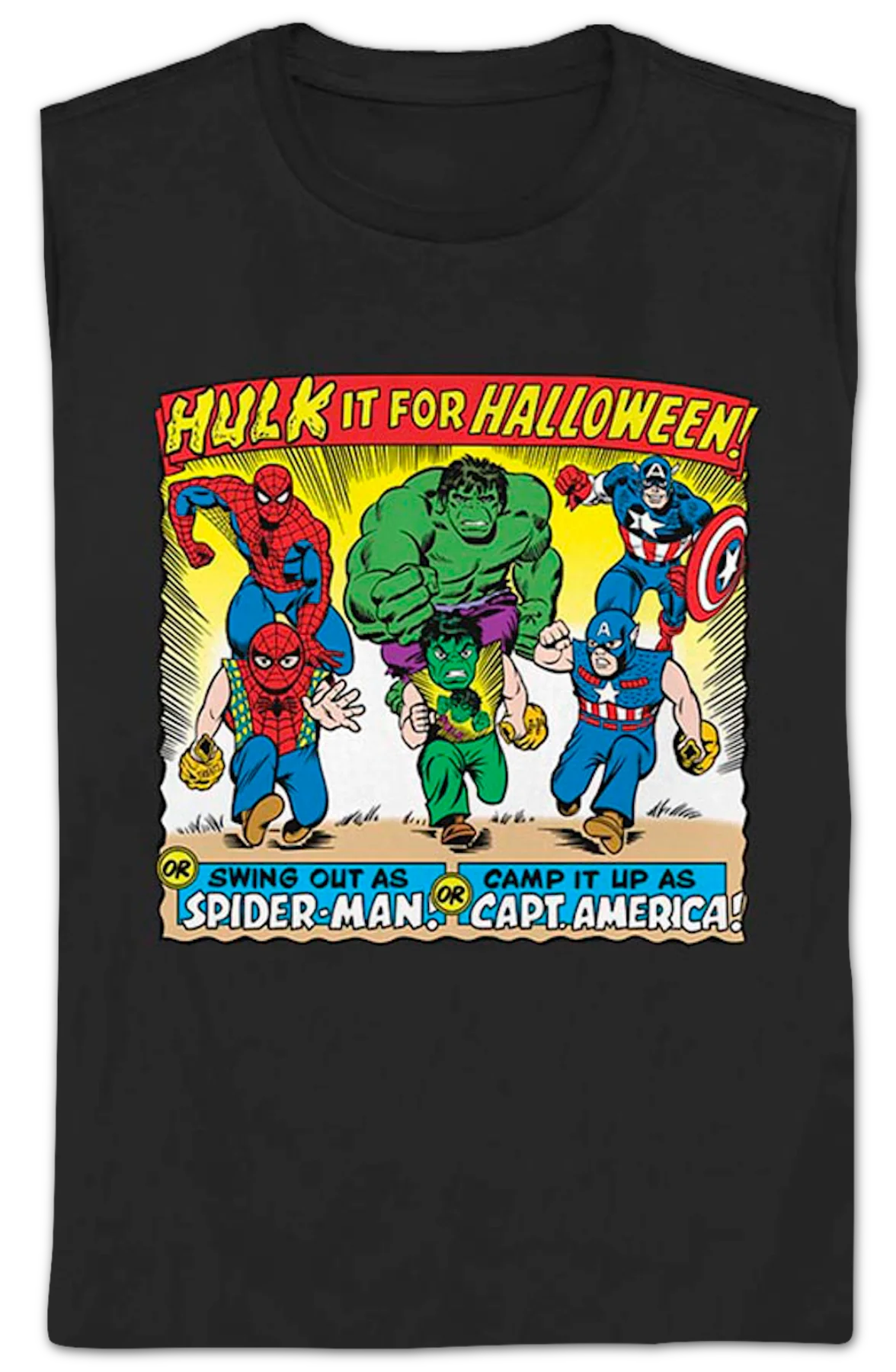 Womens Vintage Avengers Halloween Costumes Ad Marvel Comics Shirt - Image 2