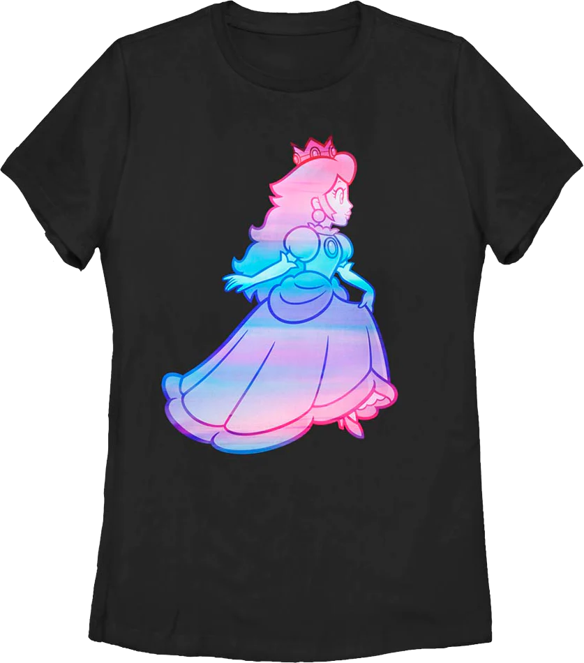 Womens Watercolor Princess Peach Super Mario Bros. Shirt