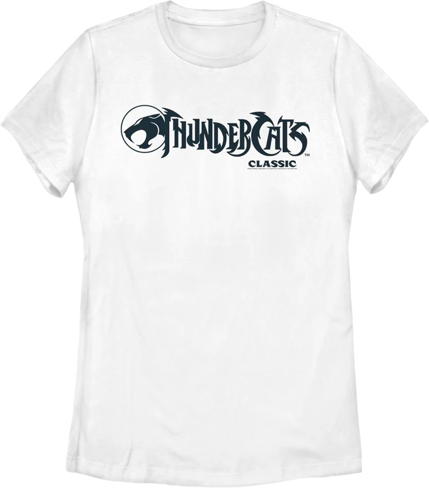 Womens White Classic Logo ThunderCats Shirt
