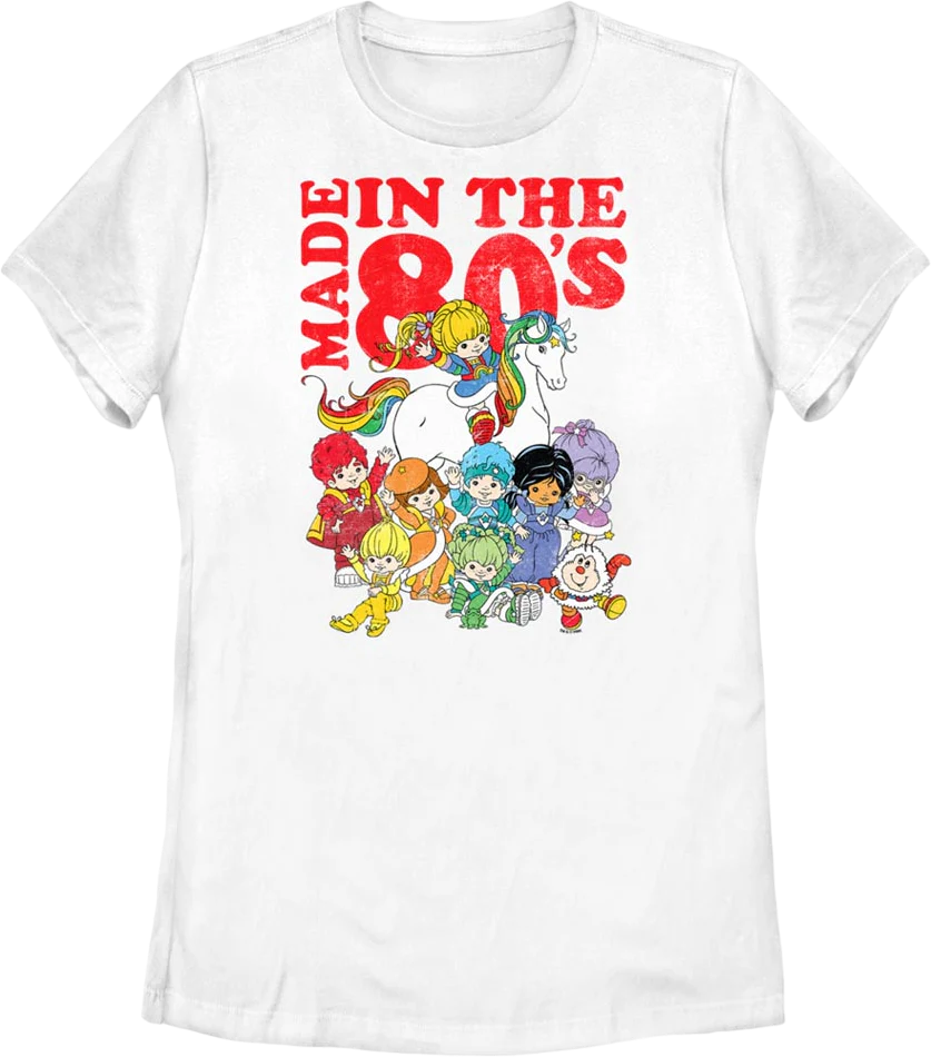 Womens White Made In The 80's Rainbow Brite Shirt