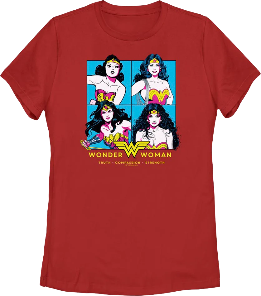 Womens Wonder Woman Through The Years DC Comics Shirt