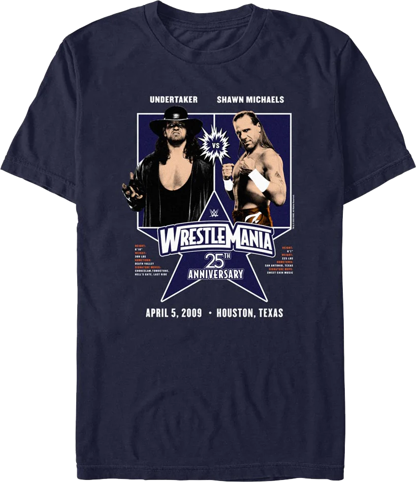 WrestleMania 25 Undertaker vs. Shawn Michaels T-Shirt