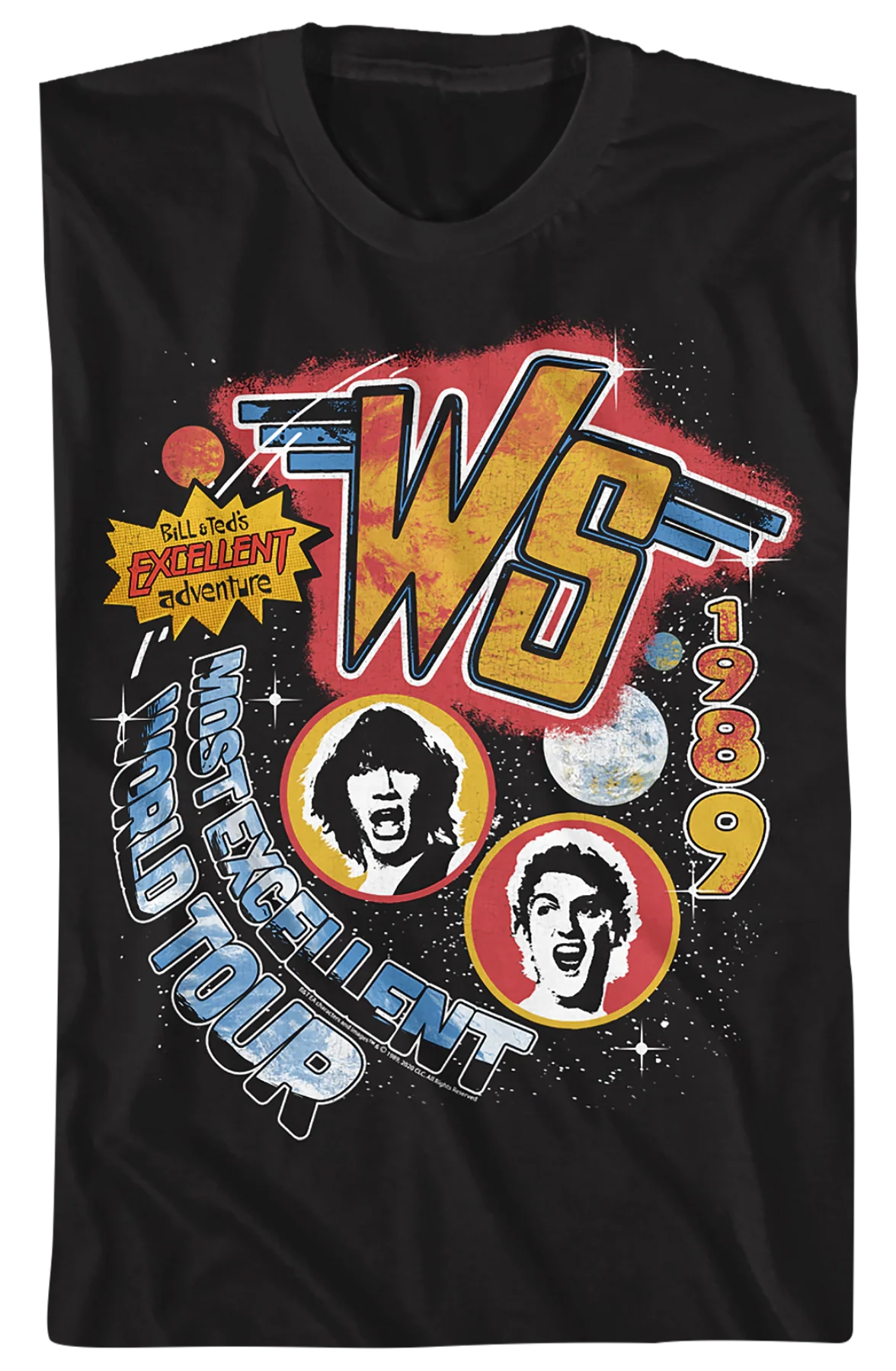 Wyld Stallyns 1989 Most Excellent World Tour Bill and Ted T-Shirt - Image 2