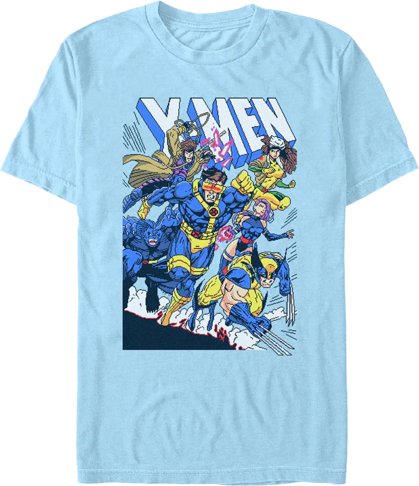 X-Men Pixelated Mutants To The Rescue Marvel Comics T-Shirt