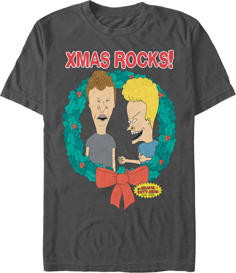 Xmas Rocks Wreath Beavis And Butt-Head T-Shirt