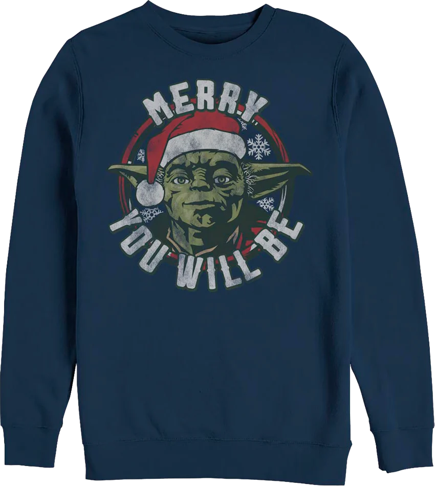Yoda Merry You Will Be Star Wars Christmas Sweatshirt