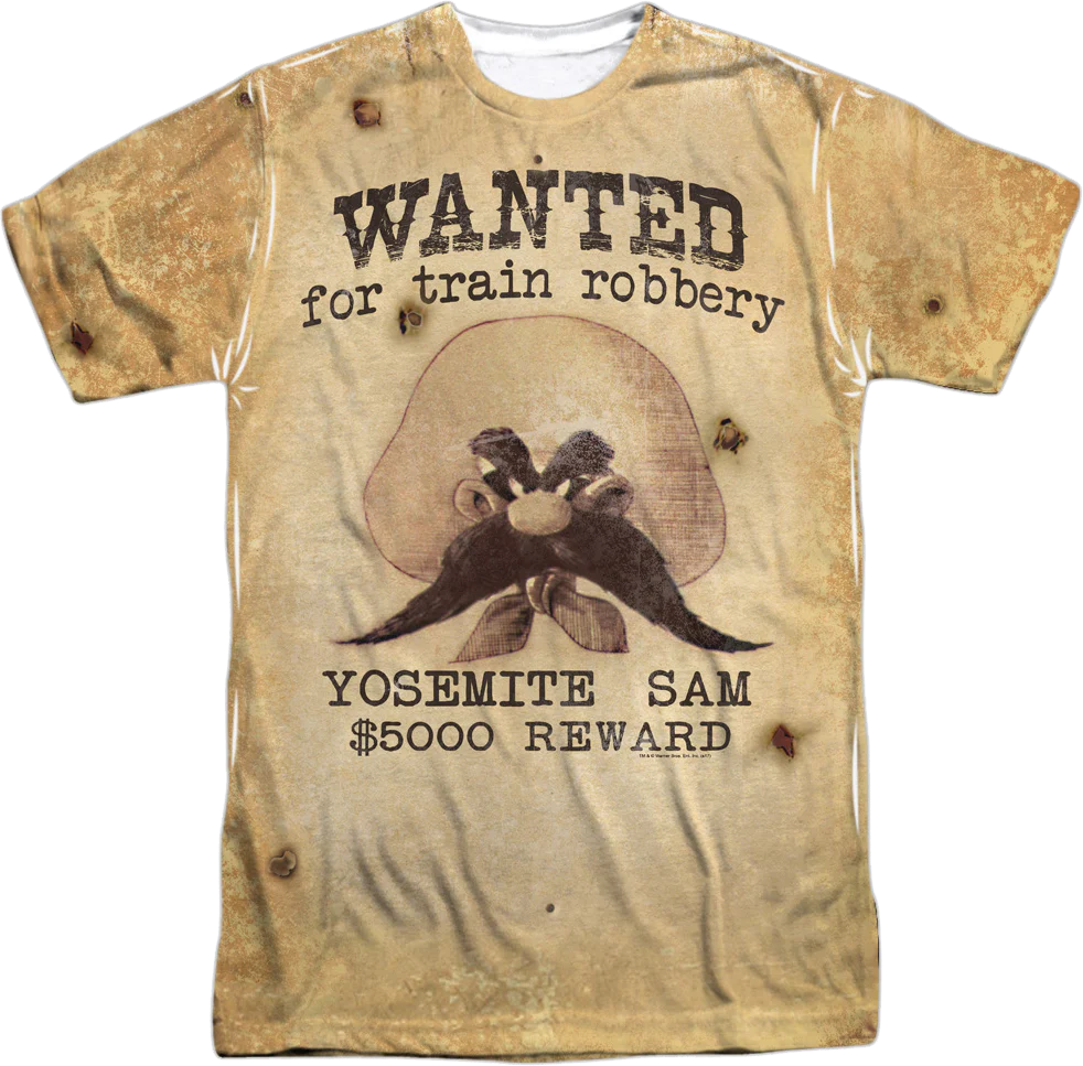 Yosemite Sam Wanted For Train Robbery Looney Tunes T-Shirt