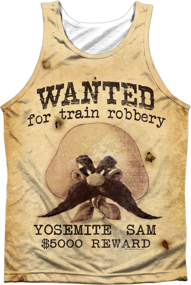 Yosemite Sam Wanted For Train Robbery Looney Tunes Tank Top