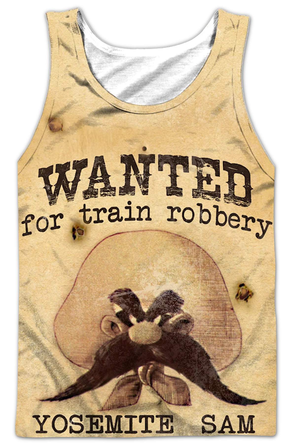 Yosemite Sam Wanted For Train Robbery Looney Tunes Tank Top - Image 2