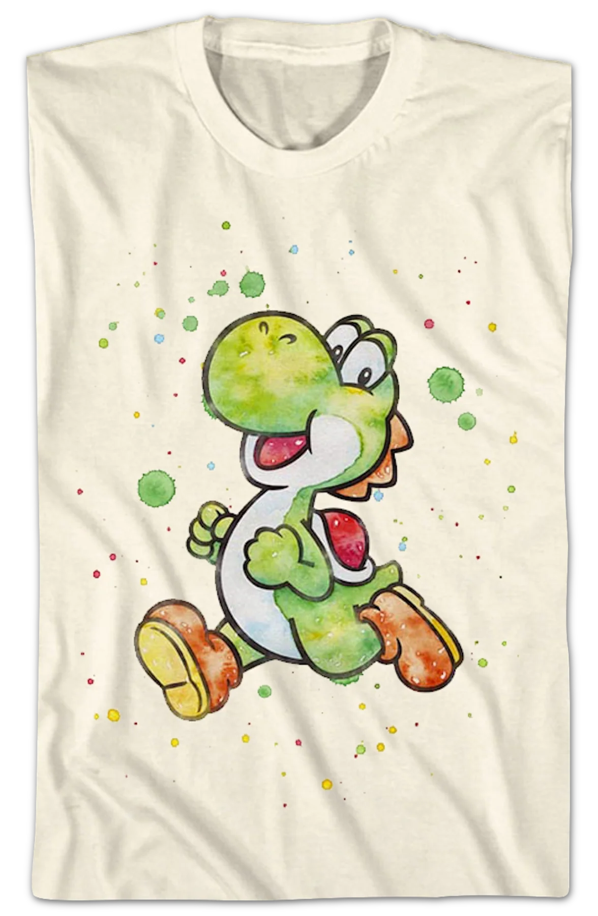 Yoshi Paint Splatter Super Mario Bros. T-Shirt - Image 2