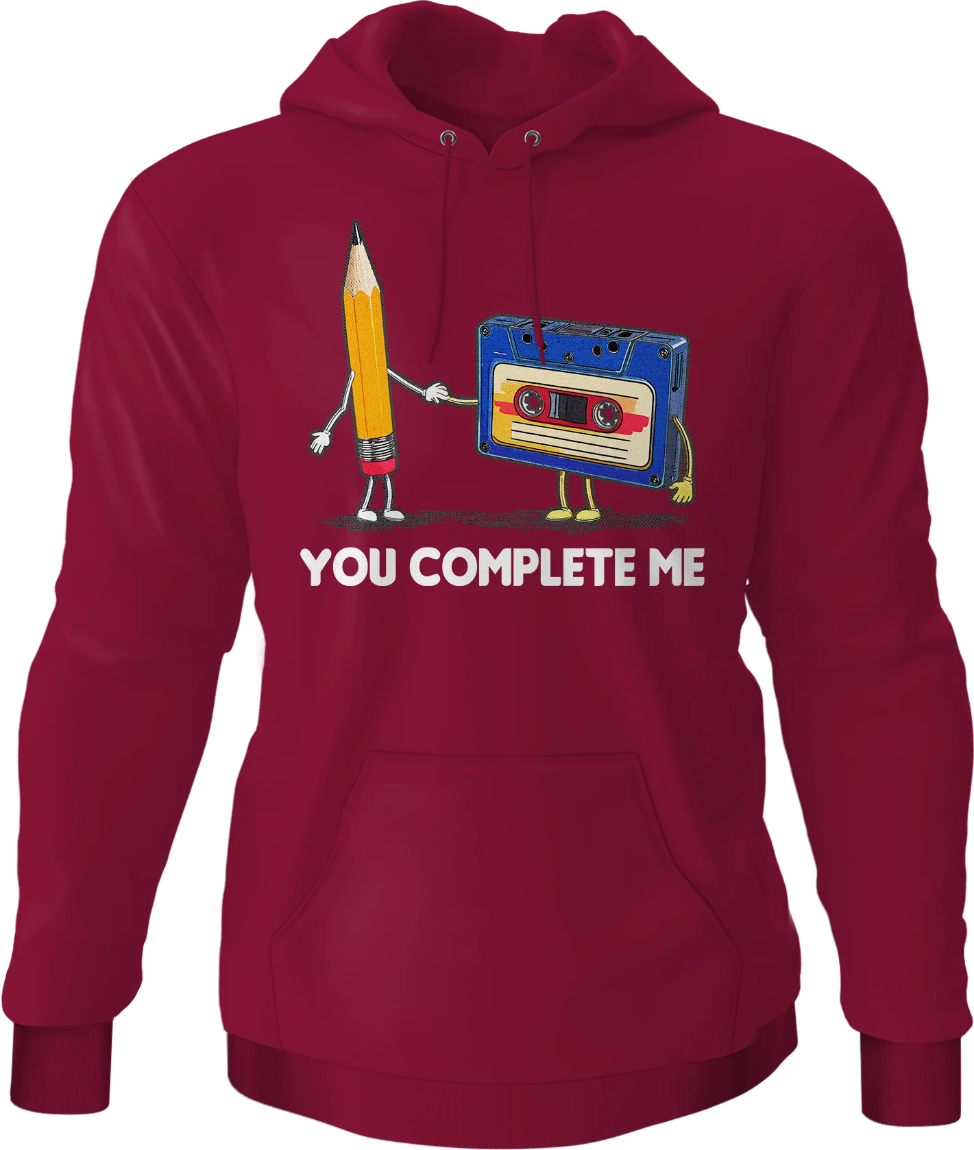 You Complete Me Pencil & Cassette Hoodie - Image 3