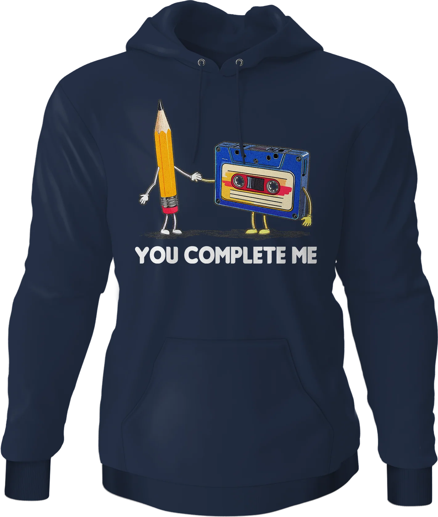 You Complete Me Pencil & Cassette Hoodie - Image 8