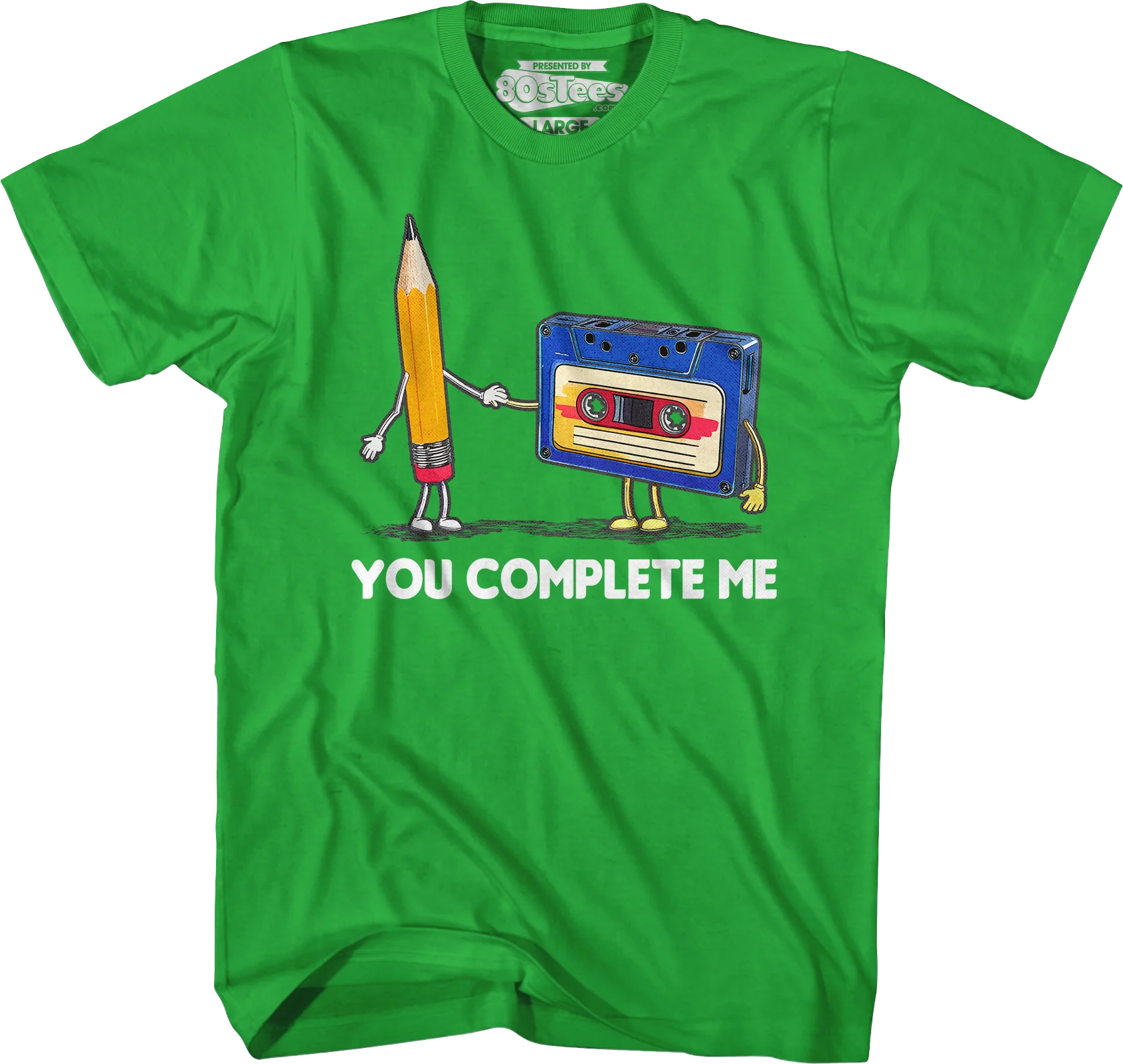 You Complete Me Pencil & Cassette T-Shirt - Image 6