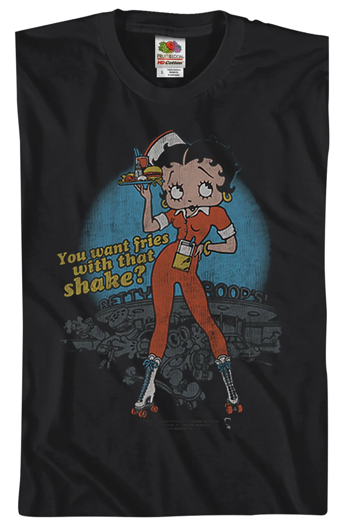 You Want Fries With That Shake Betty Boop T-Shirt - Image 2