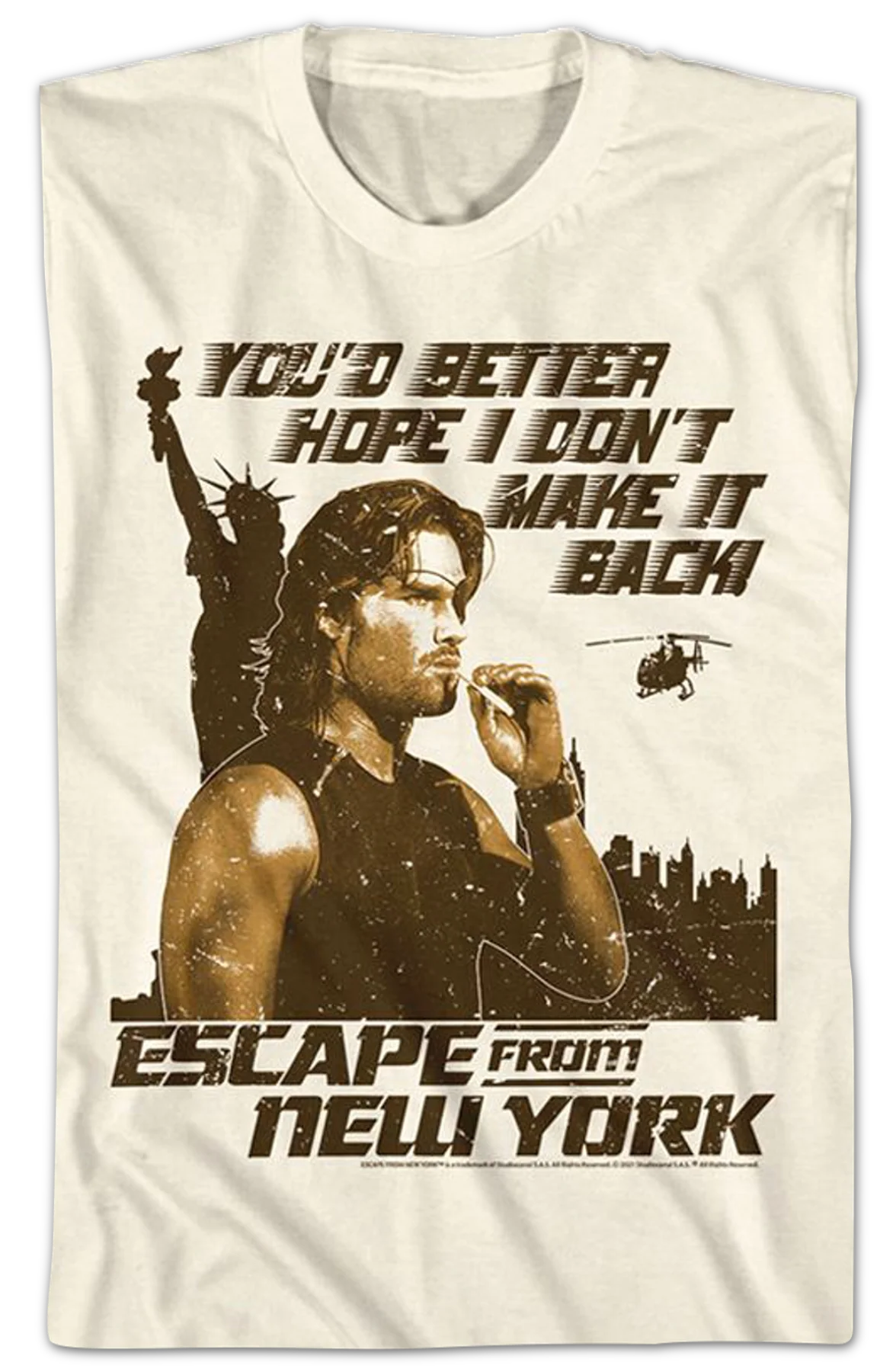 You'd Better Hope I Don't Make It Back Escape From New York T-Shirt - Image 2