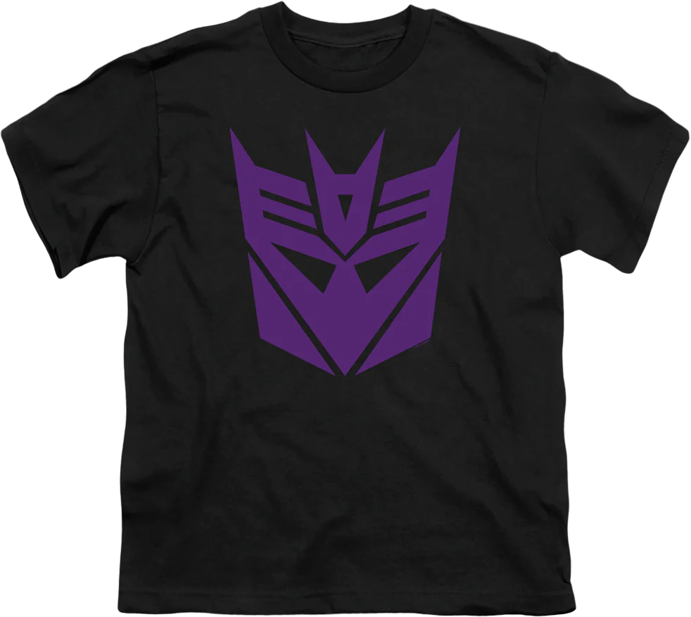 Youth Black Decepticon Logo Transformers Shirt