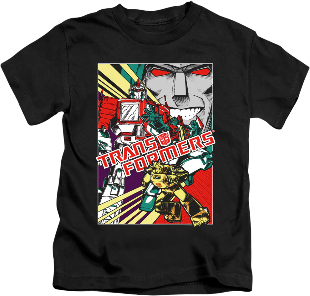 Youth Comic Poster Transformers Shirt