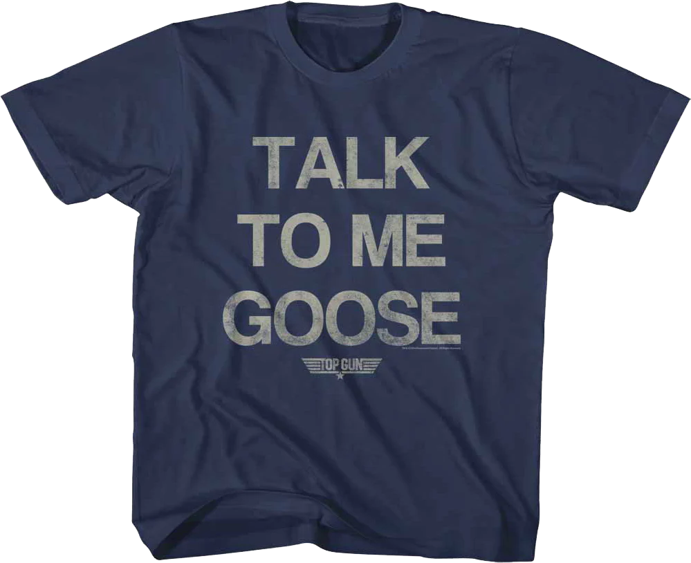 Youth Distressed Talk To Me Goose Top Gun Shirt