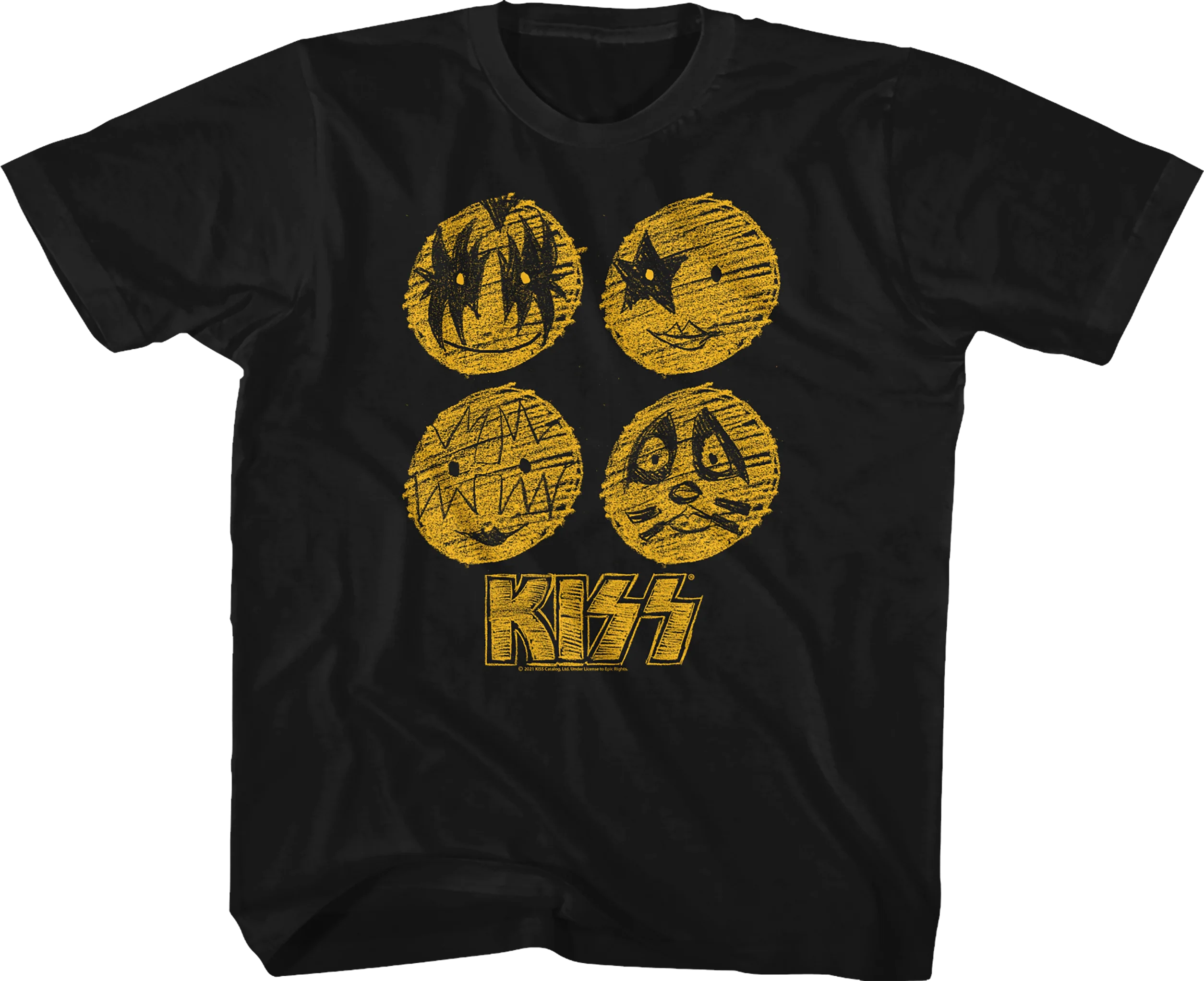 Youth Face Paint Sketches KISS Shirt