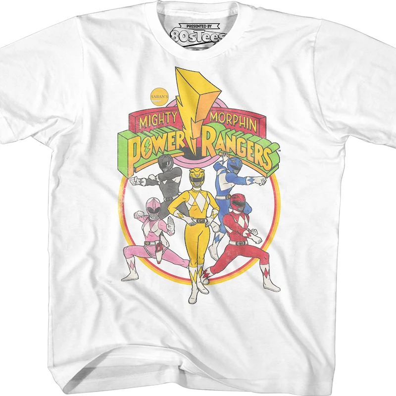 Youth Group Picture Mighty Morphin Power Rangers Shirt